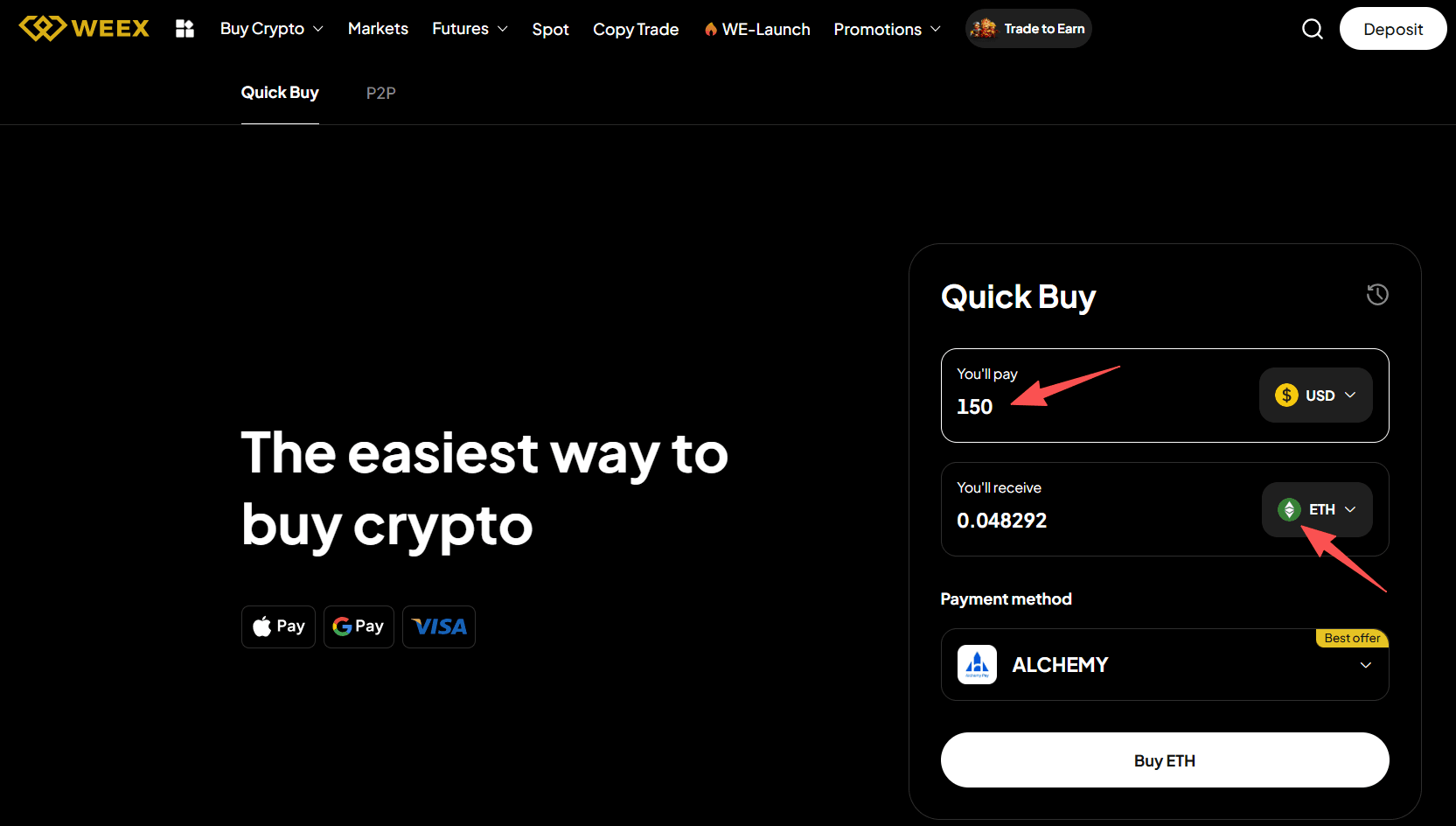 什么是 WEEX OTC 以及如何在 WEEX OTC 上使用 USD 购买以太坊 (ETH)?
