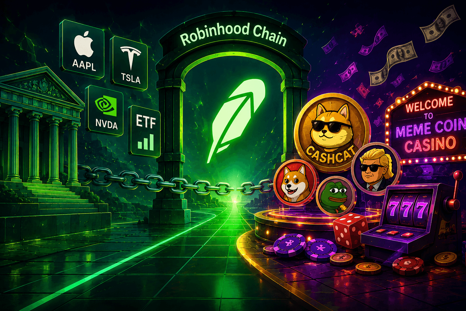 Robinhood打造区块链承载代币化股票:它刚变成模因币赌场吗?
