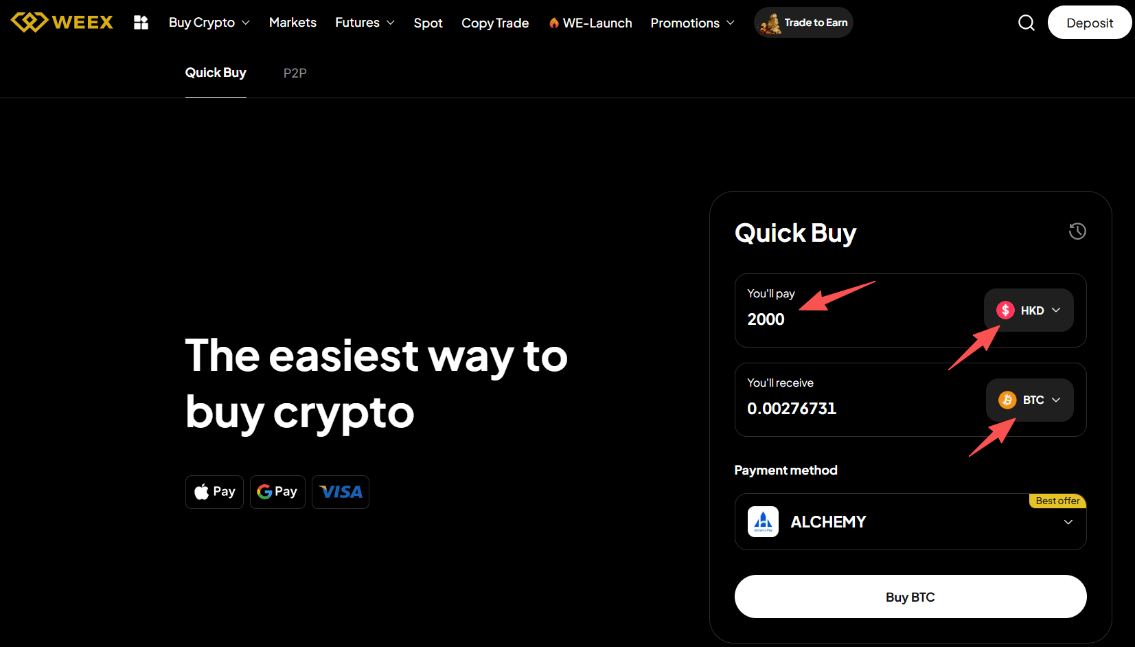 什么是WEEX OTC,如何在WEEX OTC上用HKD买入BTC?